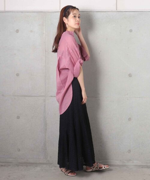 fredy emue（フレディエミュ）の「切替フレアレーススカート（スカート・レディース・ブラック/オフホワイト・36/38）」の10枚目の写真