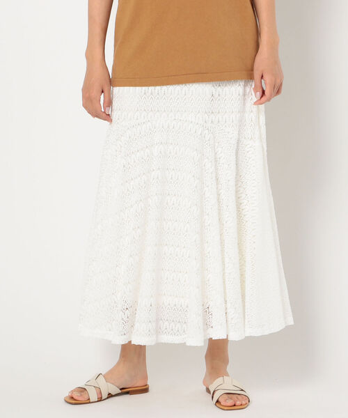 fredy emue（フレディエミュ）の「切替フレアレーススカート（スカート・レディース・ブラック/オフホワイト・36/38）」の20枚目の写真