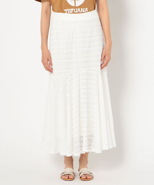 fredy emue（フレディエミュ）の「切替フレアレーススカート（スカート・レディース・ブラック/オフホワイト・36/38）」の21枚目の写真