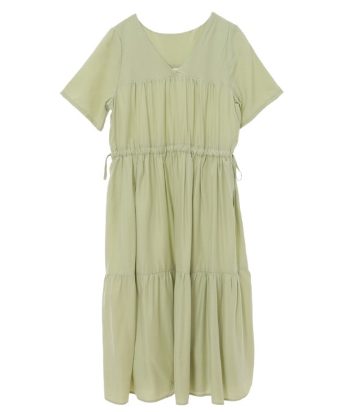 fifth calin（フィフスカラン）の「パステルカラーVネックティアードワンピース（ワンピース・レディース・イエロー/オレンジ/グリーン・MEDIUM）」の4枚目の写真