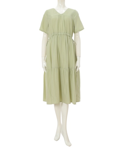 fifth calin（フィフスカラン）の「パステルカラーVネックティアードワンピース（ワンピース・レディース・イエロー/オレンジ/グリーン・MEDIUM）」の5枚目の写真