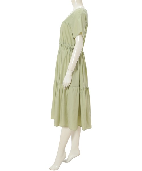 fifth calin（フィフスカラン）の「パステルカラーVネックティアードワンピース（ワンピース・レディース・イエロー/オレンジ/グリーン・MEDIUM）」の6枚目の写真