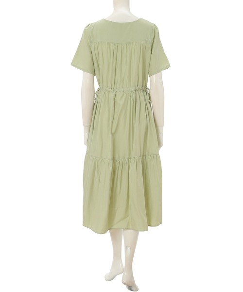 fifth calin（フィフスカラン）の「パステルカラーVネックティアードワンピース（ワンピース・レディース・イエロー/オレンジ/グリーン・MEDIUM）」の7枚目の写真