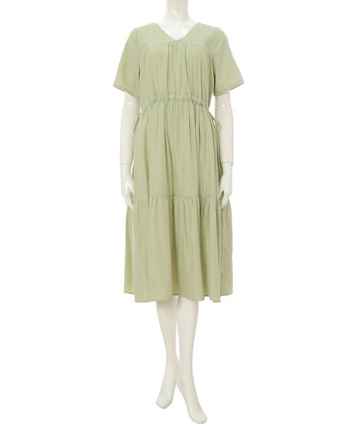 fifth calin（フィフスカラン）の「パステルカラーVネックティアードワンピース（ワンピース・レディース・イエロー/オレンジ/グリーン・MEDIUM）」の12枚目の写真