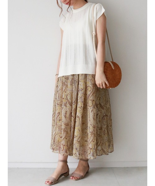 Te chichi(テチチ)の「麻タッチ透かし編みサイド釦プルオーバー(ニット/セーター・レディース・ネイビー/オフホワイト/モカ・フリ-)」の22枚目の写真