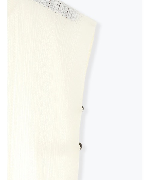 Te chichi(テチチ)の「麻タッチ透かし編みサイド釦プルオーバー(ニット/セーター・レディース・ネイビー/オフホワイト/モカ・フリ-)」の14枚目の写真