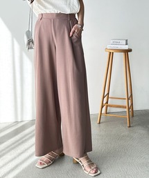 【接触冷感】上品見えカットジョーゼットワイドパンツ