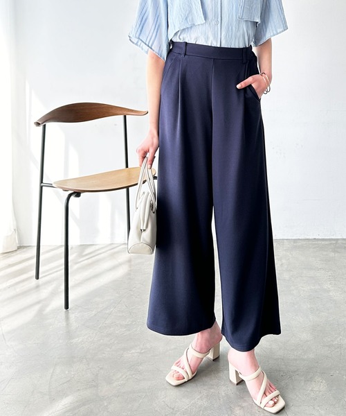 満点の セール】接触冷感！上品見えストレッチワイドパンツ（その他 パンツ