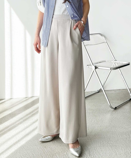 ＊美品＊エラ♡ワイドパンツ　スカラップ スカラップ ワイドパンツ ハイウエスト レディース オール