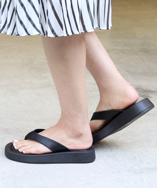 LibertyDoll（リバティードール）の「Liberty doll / スクエアトングボリュームソールサンダル　厚底スライドサンダル　ワンマイルサンダル(4123)（サンダル・レディース・ホワイト/ブラック/パイソン/ホワイト系その他/モカ/ブラウン・S/M/L/LL）」の19枚目の写真