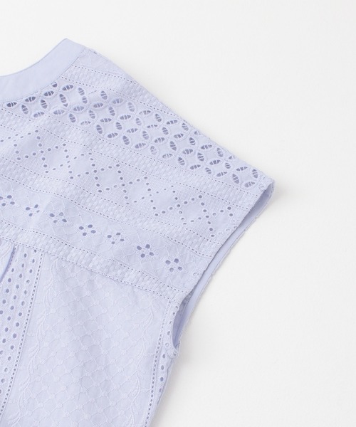 URBAN RESEARCH Sonny Label（アーバンリサーチサニーレーベル）の「バンドカラーコットンレースシャツ（シャツ/ブラウス・レディース・ミント/オフホワイト/ブラック/ブルー・FREE）」の5枚目の写真