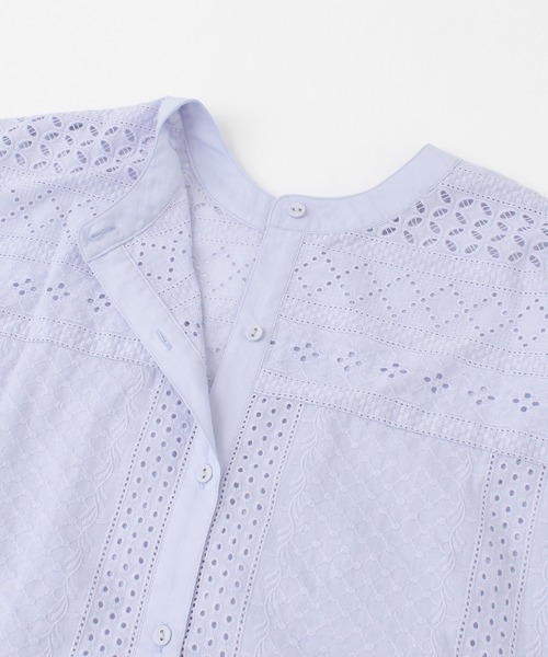 URBAN RESEARCH Sonny Label（アーバンリサーチサニーレーベル）の「バンドカラーコットンレースシャツ（シャツ/ブラウス・レディース・ミント/オフホワイト/ブラック/ブルー・FREE）」の6枚目の写真