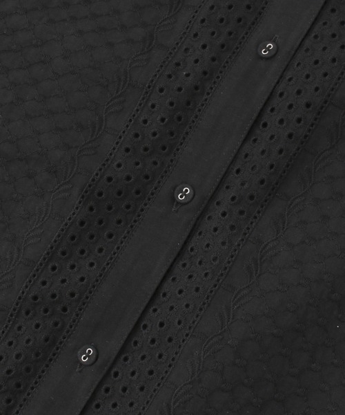 URBAN RESEARCH Sonny Label（アーバンリサーチサニーレーベル）の「バンドカラーコットンレースシャツ（シャツ/ブラウス・レディース・ミント/オフホワイト/ブラック/ブルー・FREE）」の9枚目の写真