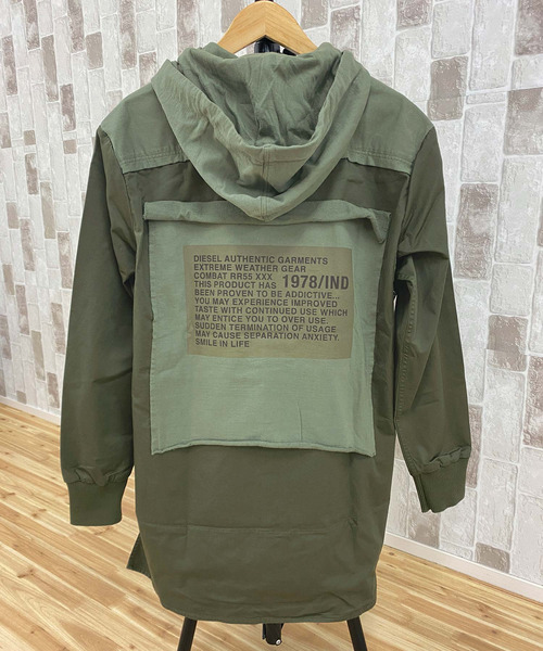 DIESEL（ディーゼル）の「フラッグパッチ フーデッドシャツジャケット「S-EIKU」（ミリタリージャケット・メンズ・ブラック/カーキ・M/L/XL/XXL）」の14枚目の写真