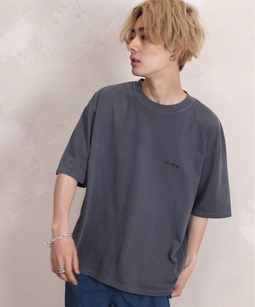 ACE SHOP(エースショップ)の「ピグメントTEE(Tシャツ/カットソー・メンズ・ベージュ/グリーン/ホワイト/サックスブルー/ブラック・FREE)」の3枚目の写真