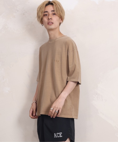 ACE SHOP(エースショップ)の「ピグメントTEE(Tシャツ/カットソー・メンズ・ベージュ/グリーン/ホワイト/サックスブルー/ブラック・FREE)」の19枚目の写真