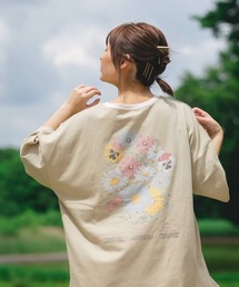 押し花にするリンガー花プリントT