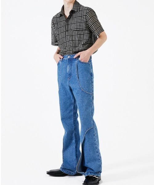 ESC STUDIO（イーエスシースタジオ）の「【ESC STUDIO】Line boots cut denim pants（デニムパンツ・メンズ・ブラック/ブルー・01/02）」の20枚目の写真