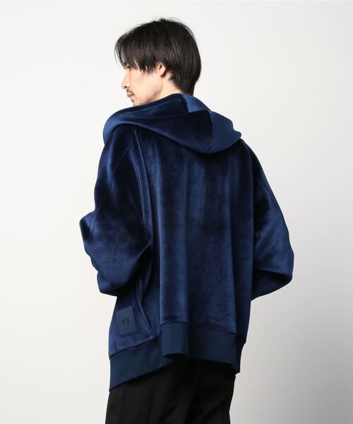 【Y-3】新品U SQUARE VELVET HOODIEベルベットフーディL Y-3 Square Logo Velvet Full-Zip Hoodie - Black - HB3341 | OUTBACK Sylt