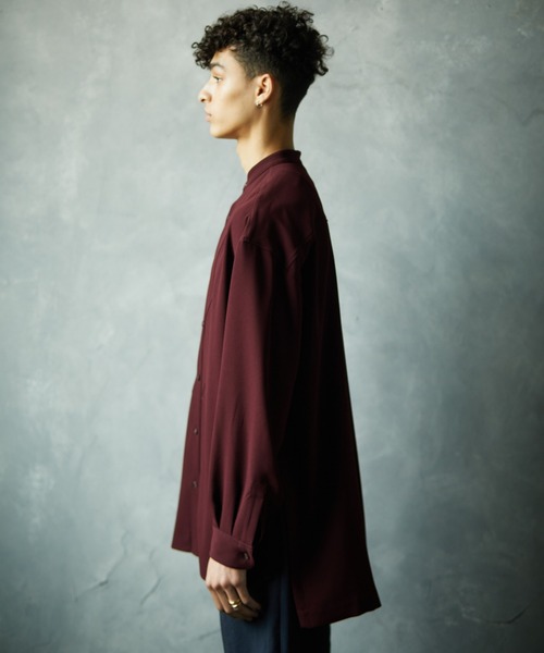 TAUPE（トープ）の「【TAUPE/トープ】 ジョーゼットディープスリットブザムシャツ（シャツ/ブラウス・メンズ・アイボリー/ワインレッド・1/2）」の17枚目の写真