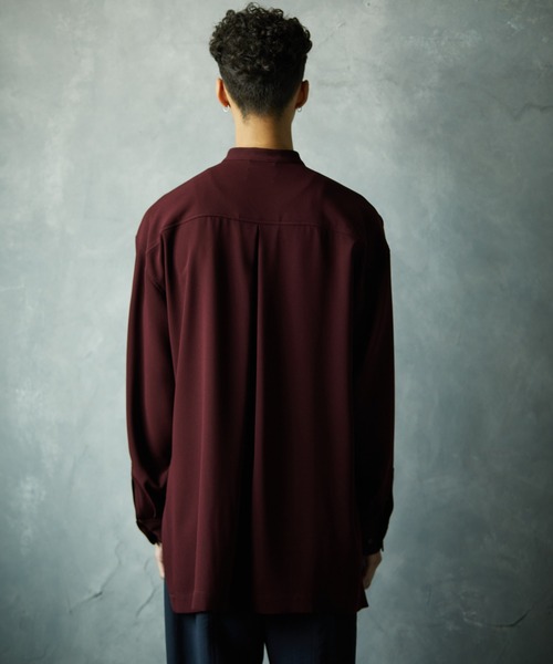 TAUPE（トープ）の「【TAUPE/トープ】 ジョーゼットディープスリットブザムシャツ（シャツ/ブラウス・メンズ・アイボリー/ワインレッド・1/2）」の18枚目の写真