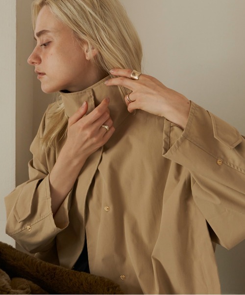 Aunt Marie's（アントマリーズ）の「ショルダータックミリタリーコート（モッズコート・レディース・ブラック/ベージュ/カーキ・FREE）」の4枚目の写真