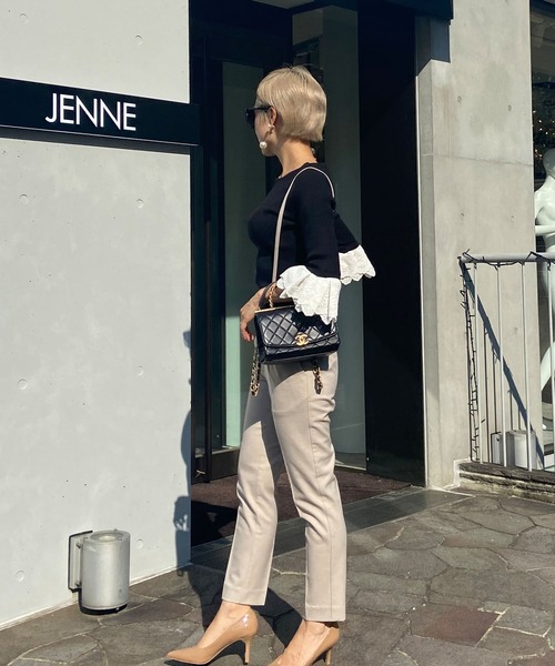 JENNE(ジェンヌ)の「着せ替え袖付き 長袖リブニット(ニット/セーター・レディース・ブラック/ネイビー/アイボリー・SMALL/MEDIUM/LARGE/X-LARGE)」の8枚目の写真