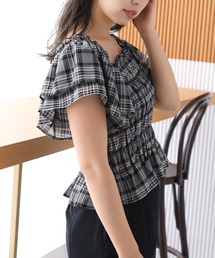 one after another NICE CLAUP | シャーリングフレアブラウス(シャツ/ブラウス)