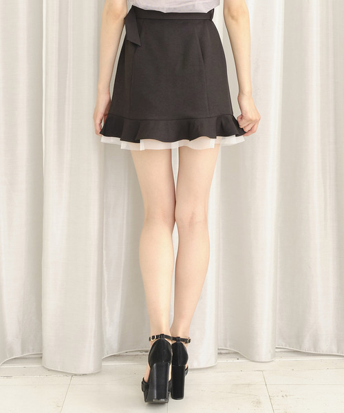 TITTY&CO.（ティティーアンドコー）の「ヘムチュールフリルスカート（スカート・レディース・ブラック/ベージュ/ピンク・SMALL/MEDIUM）」の6枚目の写真