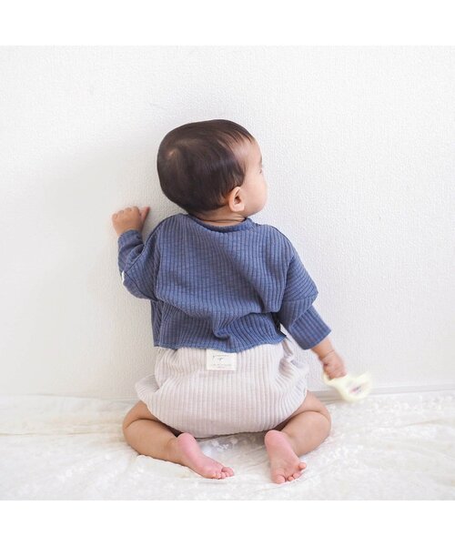 apres les cours（アプレレクール）の「WEB限定 リブブルマ（その他ベビーウェア・キッズ・アイボリー/イエロー/ブルー/ブラウン/ダークブラウン・80）」の6枚目の写真