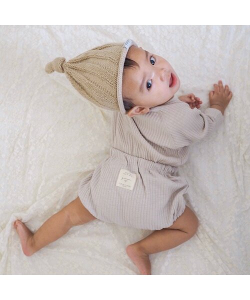 apres les cours（アプレレクール）の「WEB限定 リブブルマ（その他ベビーウェア・キッズ・アイボリー/イエロー/ブルー/ブラウン/ダークブラウン・80）」の7枚目の写真