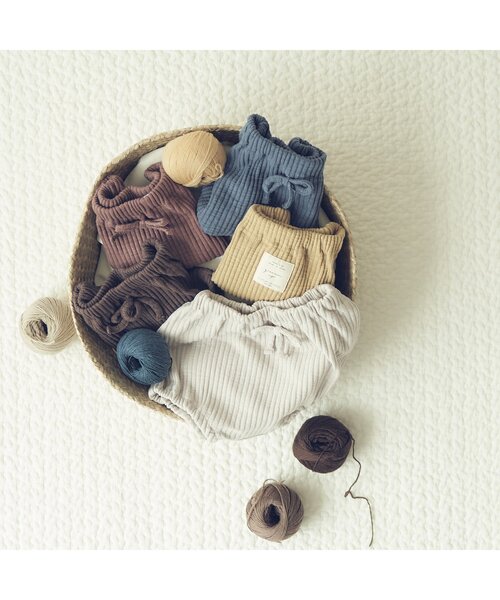 apres les cours（アプレレクール）の「WEB限定 リブブルマ（その他ベビーウェア・キッズ・アイボリー/イエロー/ブルー/ブラウン/ダークブラウン・80）」の8枚目の写真