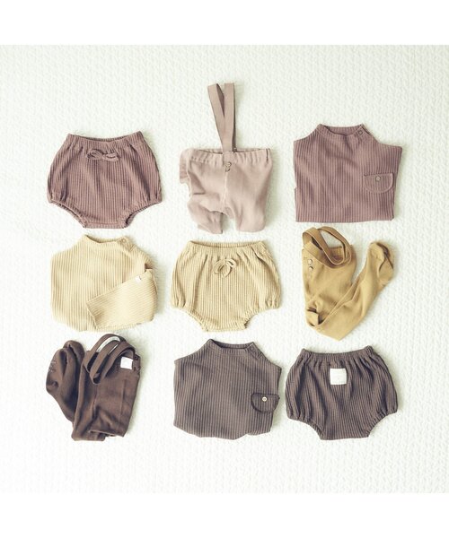 apres les cours（アプレレクール）の「WEB限定 リブブルマ（その他ベビーウェア・キッズ・アイボリー/イエロー/ブルー/ブラウン/ダークブラウン・80）」の9枚目の写真