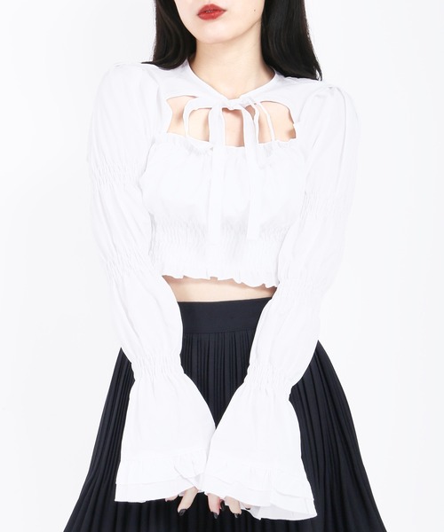WC(ダブル シー)の「カットアウトフリルブラウス(シャツ/ブラウス・レディース・ホワイト・FREE)」の5枚目の写真