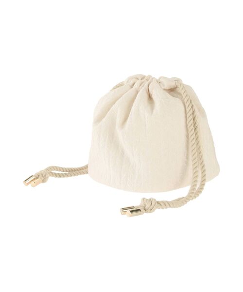 MERCURYDUO（マーキュリーデュオ）の「ジャカード巾着バッグ（ハンドバッグ・レディース・オフホワイト/ベージュ・FREE）」の4枚目の写真