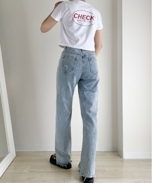 SONA(ソナ)の「SONYUNARA CHEAK英文クロップ半袖Tシャツ(Tシャツ/カットソー・レディース・ホワイト/ブラック・FREE)」の13枚目の写真