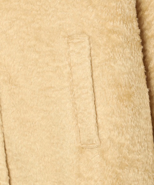 WEGO（ウィゴー）の「WEGO/シャギーロングチェスターコート（チェスターコート・レディース・ブラック/イエロー・FREE）」の4枚目の写真