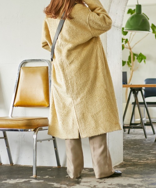 WEGO（ウィゴー）の「WEGO/シャギーロングチェスターコート（チェスターコート・レディース・ブラック/イエロー・FREE）」の17枚目の写真