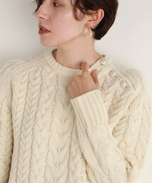 アラン編みプルオーバーニット