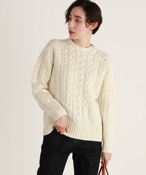 NOLLEY’S（ノーリーズ）の「アラン編みプルオーバーニット（ニット/セーター・レディース・オフホワイト・38）」の13枚目の写真