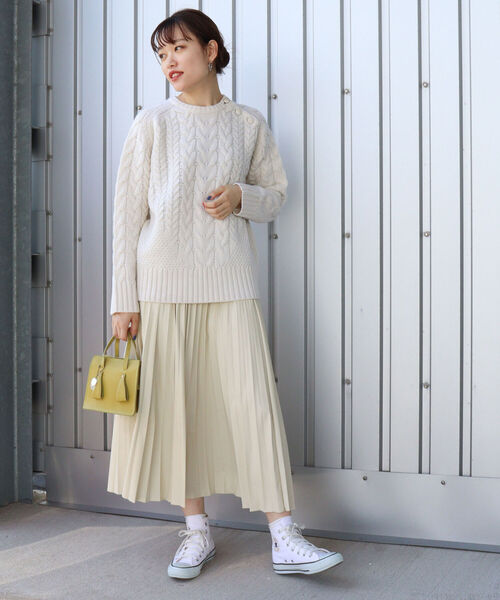 NOLLEY’S（ノーリーズ）の「アラン編みプルオーバーニット（ニット/セーター・レディース・オフホワイト・38）」の4枚目の写真