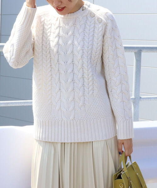 NOLLEY’S（ノーリーズ）の「アラン編みプルオーバーニット（ニット/セーター・レディース・オフホワイト・38）」の8枚目の写真