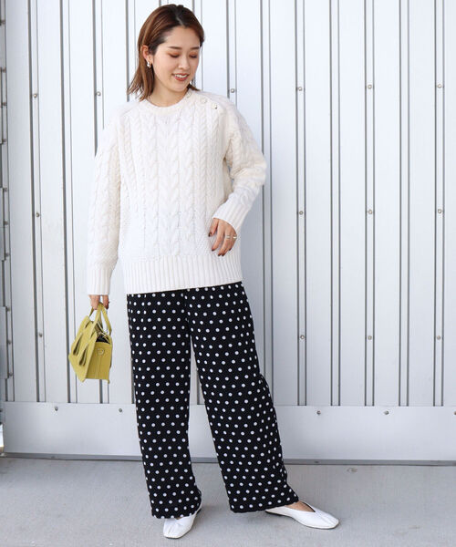 NOLLEY’S（ノーリーズ）の「アラン編みプルオーバーニット（ニット/セーター・レディース・オフホワイト・38）」の6枚目の写真