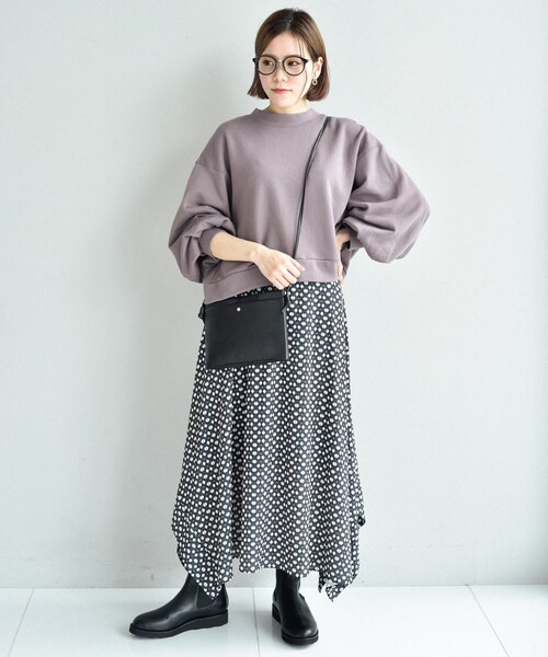 UNTITLED（アンタイトル）の「◆Rattiピエトラ　ペンタゴンフレアスカート【洗える】（スカート・レディース・チャコール/ワイン系・01/02）」の4枚目の写真