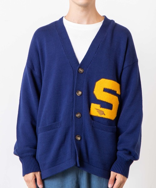 WEGO(ウィゴー)の「WEGO/レタードカーディガン(カーディガン/ボレロ・メンズ・ワイン/ブルー・MEDIUM/LARGE)」の16枚目の写真