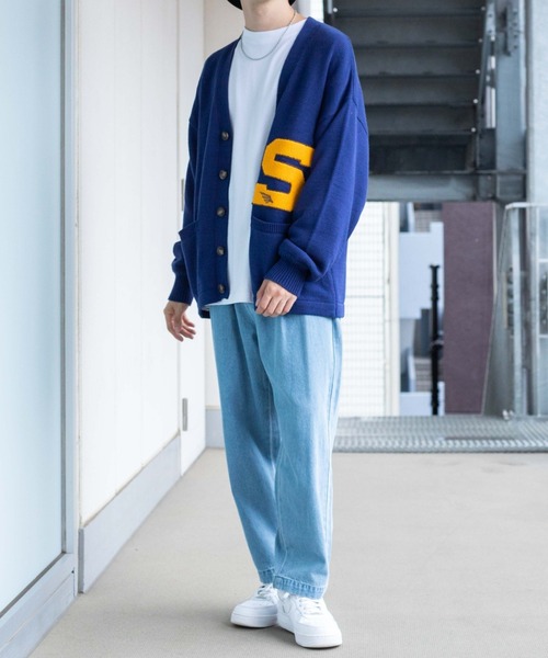 WEGO(ウィゴー)の「WEGO/レタードカーディガン(カーディガン/ボレロ・メンズ・ワイン/ブルー・MEDIUM/LARGE)」の11枚目の写真