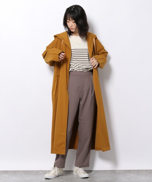 LAKOLE（ラコレ）の「TCピーチフーデッドコート / 228144（ステンカラーコート・レディース・アッシュグレー/ライトベージュ/ターメリック・SMALL/MEDIUM）」の21枚目の写真