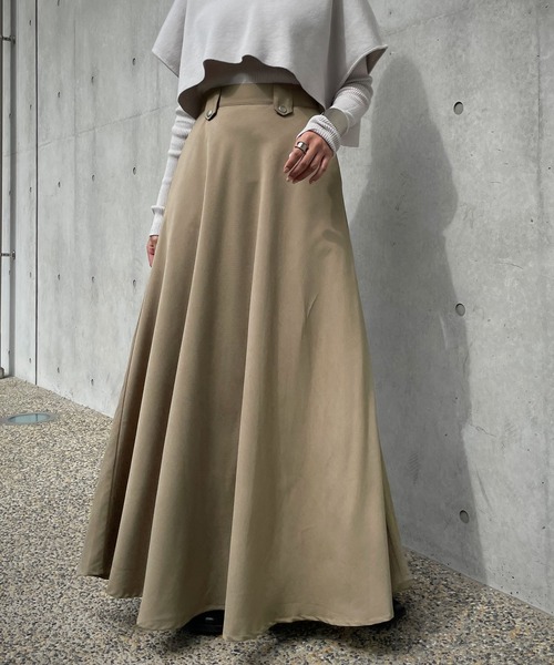 &g'aime（アンジェム）の「【&g’aime】フレアロングスカート（スカート・レディース・チャコールグレー/ベージュ・FREE）」の21枚目の写真