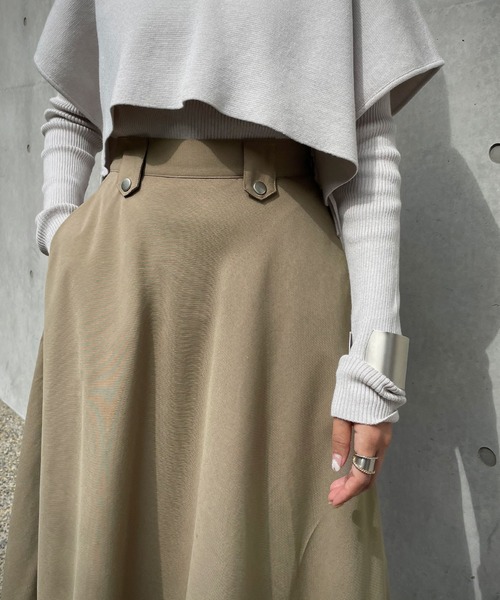 &g'aime（アンジェム）の「【&g’aime】フレアロングスカート（スカート・レディース・チャコールグレー/ベージュ・FREE）」の5枚目の写真
