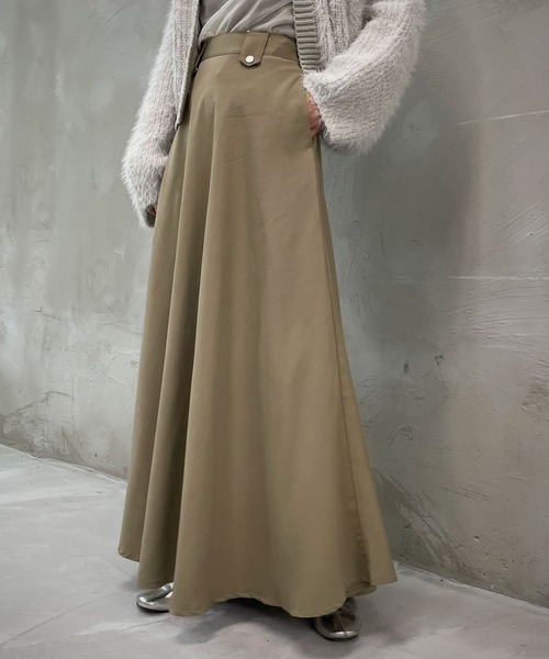 &g'aime（アンジェム）の「【&g’aime】フレアロングスカート（スカート・レディース・チャコールグレー/ベージュ・FREE）」の8枚目の写真